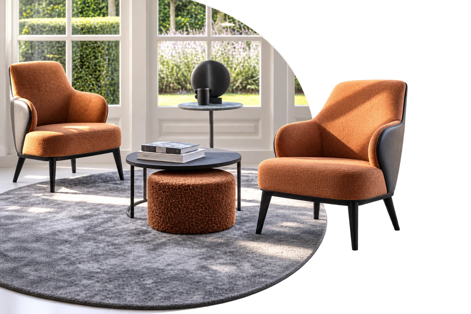 Warm interieur met een meubel dat buiten de fotorand doorloopt